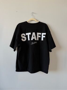 Fine Culturee Black "STAFF" Embroidered Graphic Tee - Men